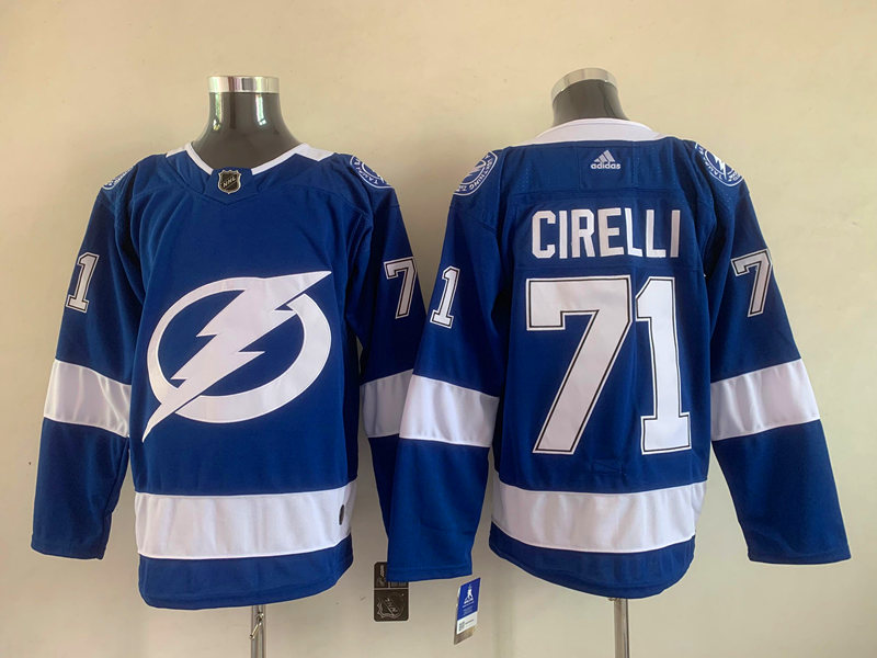 Men's Tampa Bay Lightning Anthony Cirelli #71 Blue Home Breakaway Jersey